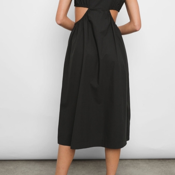 Rails Rizo Midi Dress Cutouts V-neck Black Eco Collection Tencel Like New, Sz XS - Picture 3 of 8